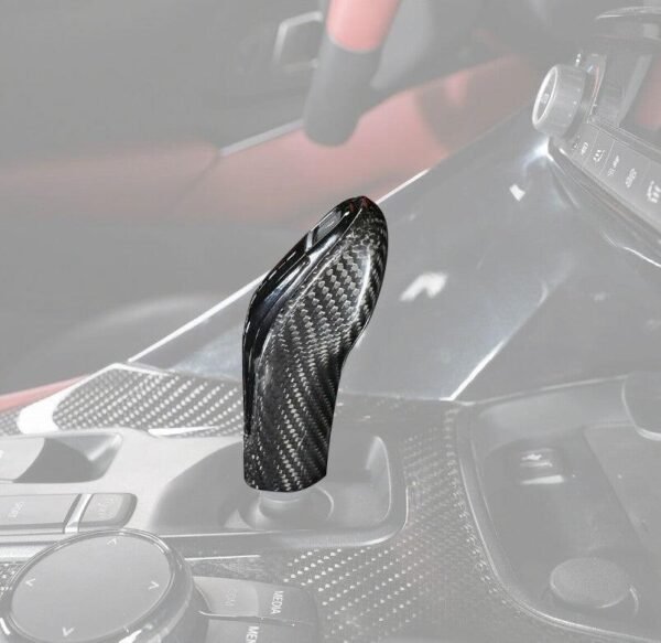 Carbon Fiber Gear Shift Knob Cover - Toyota A90 Supra - Image 2