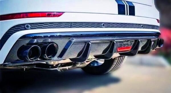 Carbon Fiber Rear Diffuser With LED Light - Audi SQ8 / Q8 S Line - Image 7