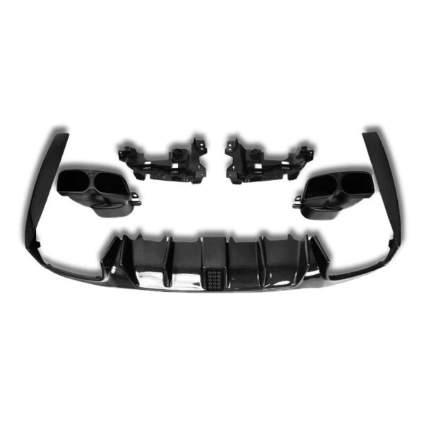 Carbon Fiber Rear Diffuser with Brake Light & Exhaust Tips - Mercedes Benz W213 E63 E53 E43 AMG - Image 3