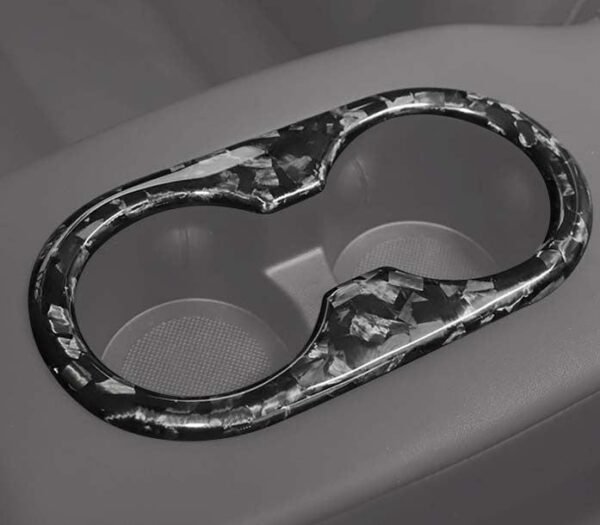 Carbon Fiber Rear Seat Cup Holder Cover - Tesla Model 3 - Image 5