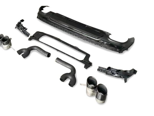 Gloss Black Rear Diffuser w/ Quad Tips - Audi Q7 S Line - Image 3