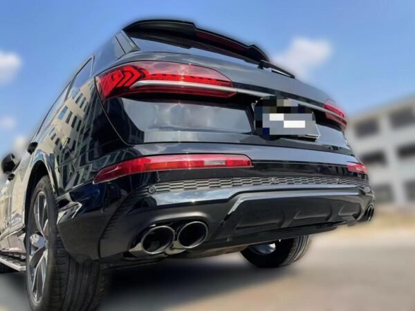 Gloss Black Rear Diffuser w/ Quad Tips - Audi Q7 S Line - Image 4