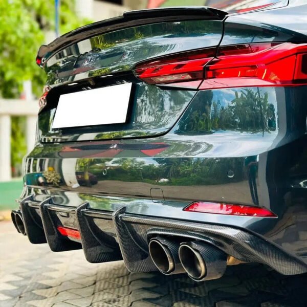 K Style Carbon Fiber Rear Diffuser with Brake Light - Audi B9.5 S5 & A5 - Image 2