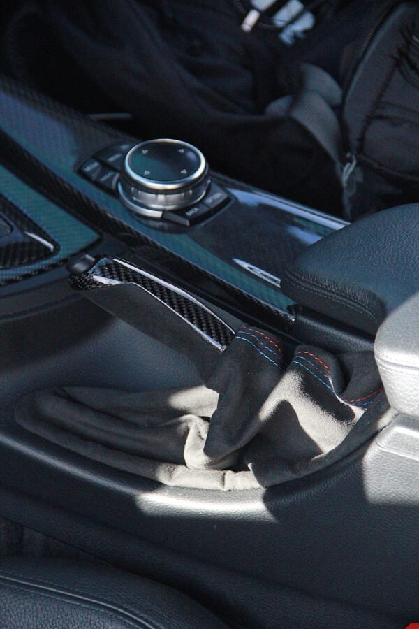 MP Style Carbon Fiber & Alcantara E Brake Handle & Boot - BMW F Chassis - Image 3