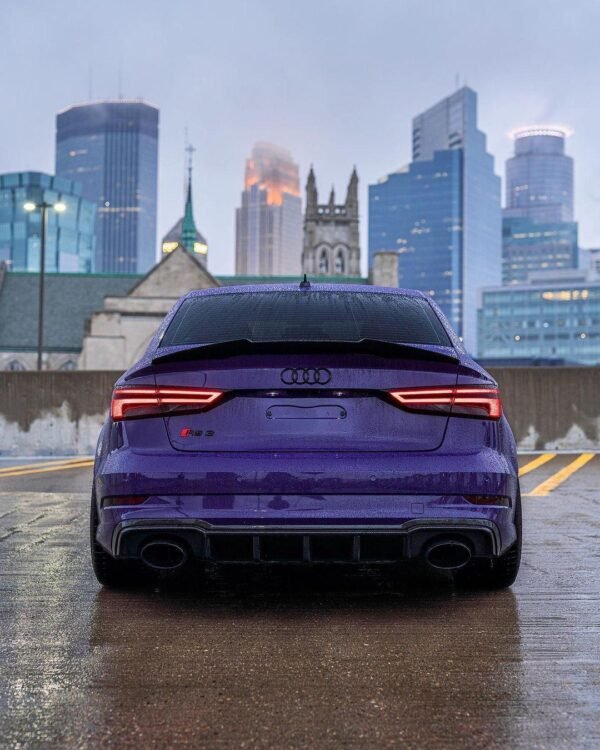 PSM Style High Kick Carbon Fiber Trunk Spoiler - Audi RS3/S3/A3 8V - Image 2
