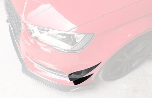 RS3 Style Carbon Fiber Front Bumper Canards - Audi S3 / A3 S Line - Image 3