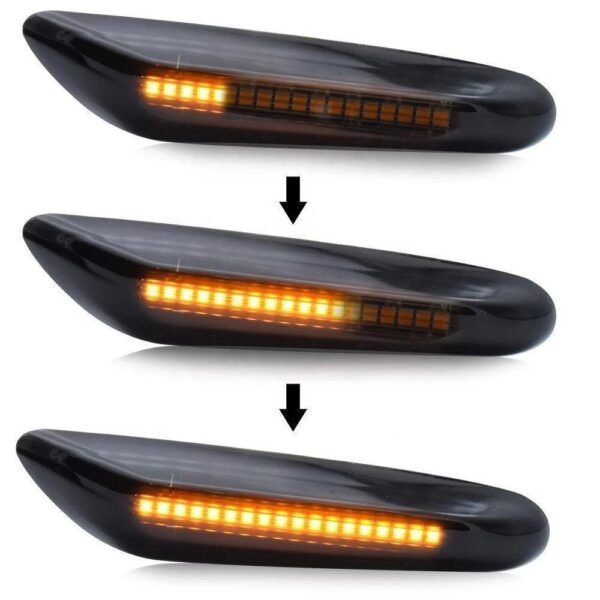 Smoked LED Sequential Side Light Markers - BMW E Chassis - Image 2